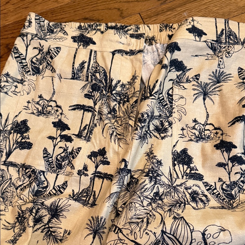 Anthropology tan black Corey Lynn Calter Padma Toile Wide leg Pants size L - Picture 7 of 12